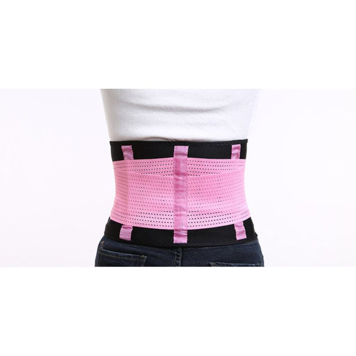 Rosa Taillengürtel für Damen, elastisch, stützend, Fitness, Bauchweg, verstellbar.