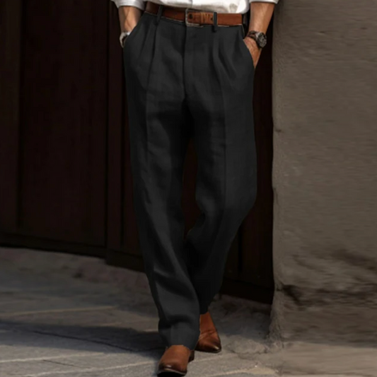 Lehké lněné kalhoty pro muže s volným střihem a letním komfortem - Maro