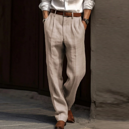 Lehké lněné kalhoty pro muže s volným střihem a letním komfortem - Maro