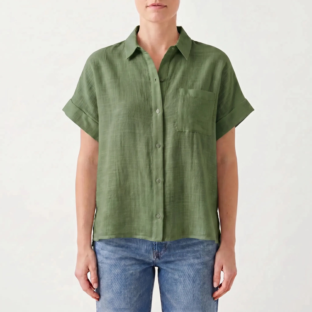 Casual Button-Down Shirt -  Kelley