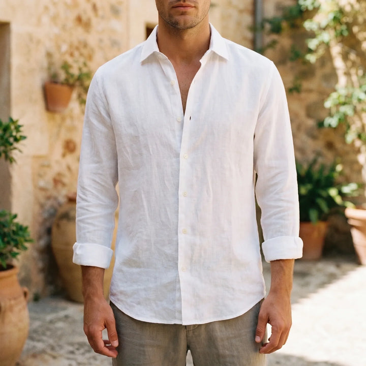 Casual Long-Sleeve Button-Up Shirt -  Bruce