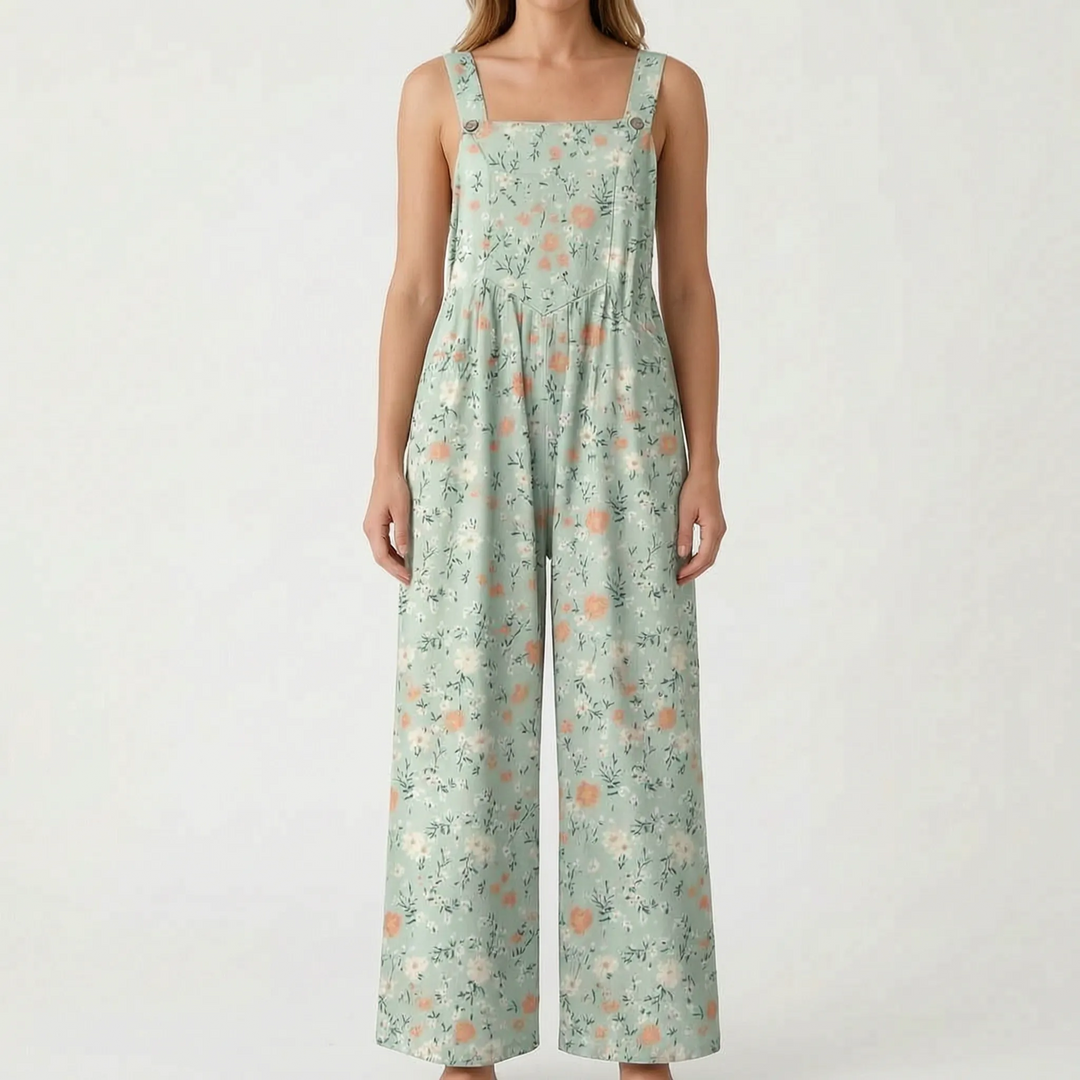 Casual Wide-Leg Floral Jumpsuit - Jessica