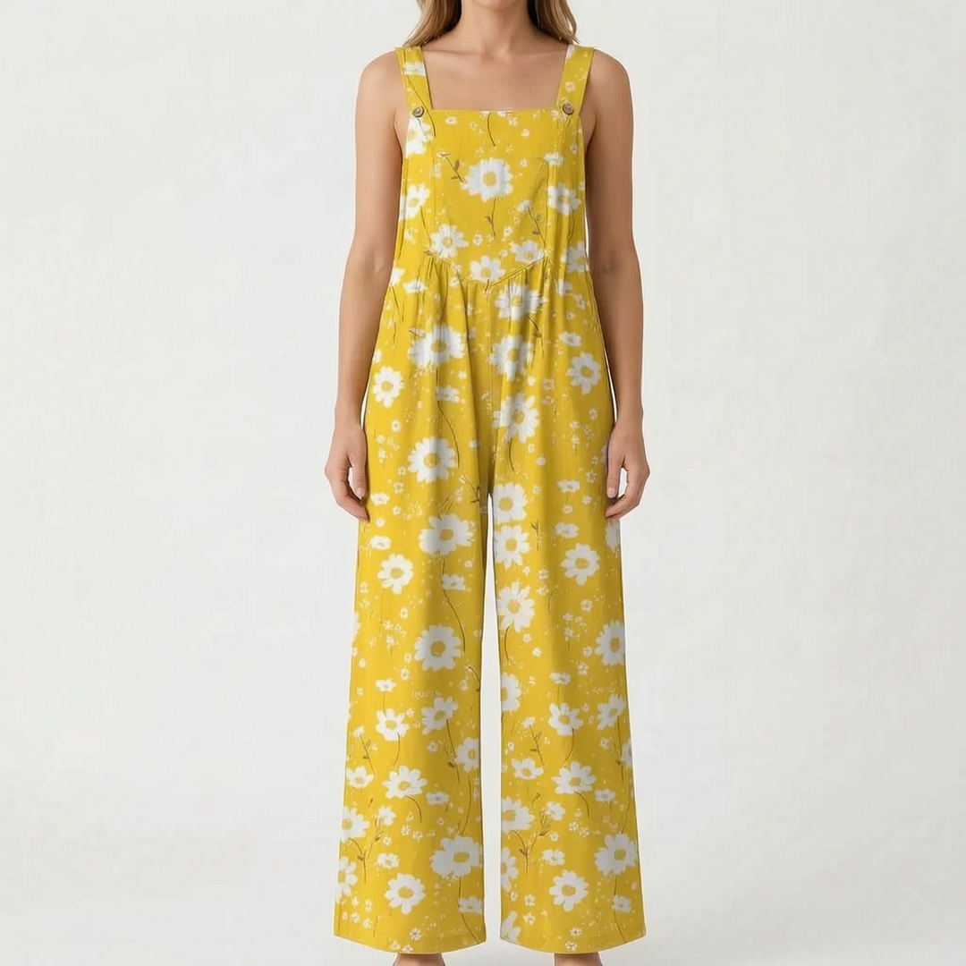 Casual Wide-Leg Floral Jumpsuit - Jessica