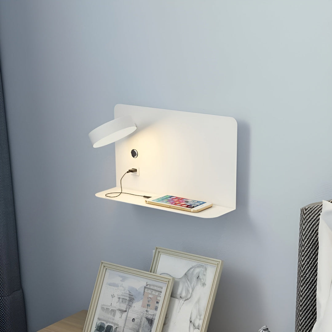 LED nástěnné svítidlo s USB nabíječkou a spínačem - GlowPort