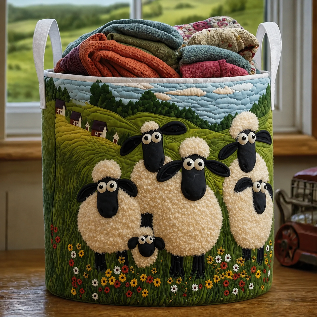 Hand-Quilted Storage Basket 1
