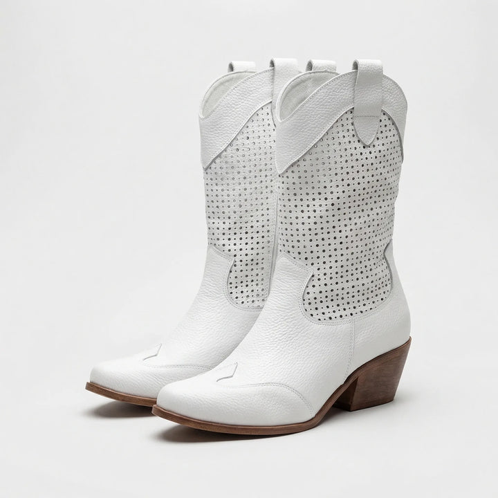Classic Zip-Up Mid-Calf Fashion Boots - Patricia
