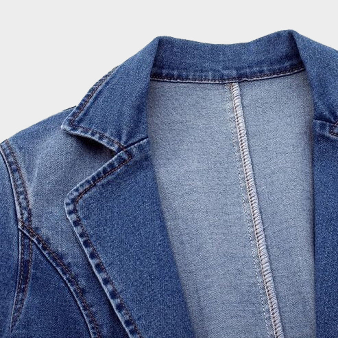 Dámský jeansový blazer s elegantním střihem – Nora podzimní edice