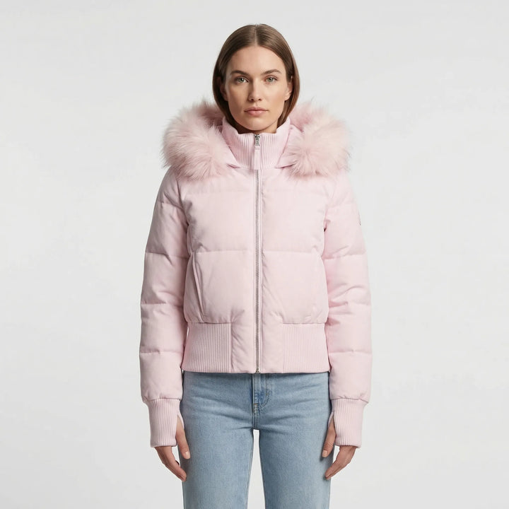 Cropped Quilted Winter Jacket With Hood - Tracy