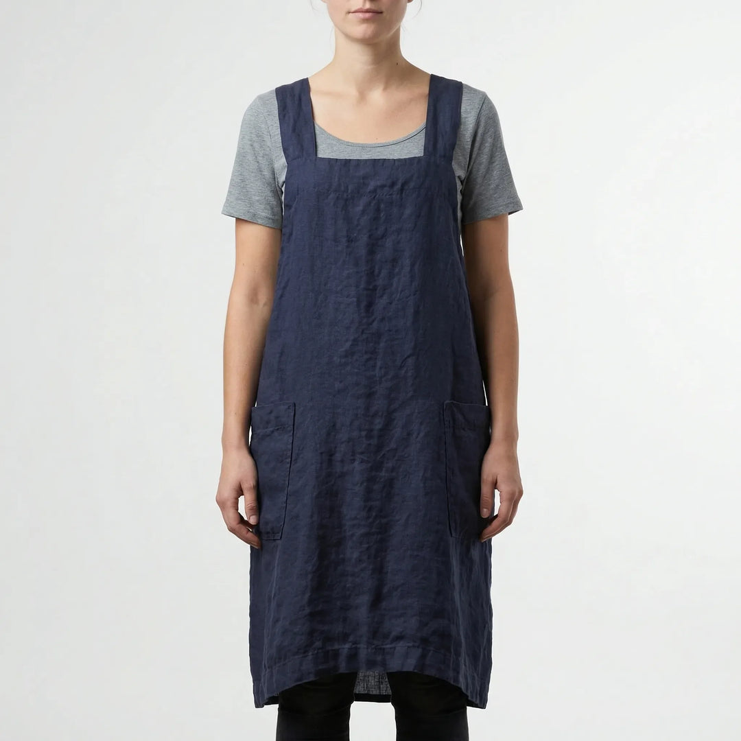 Crossback Pinafore Apron For Women - Heather