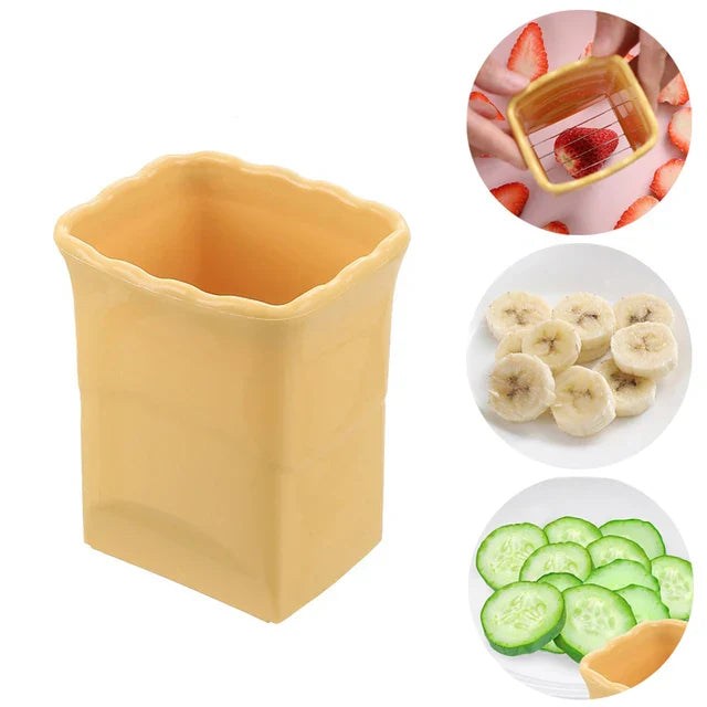 Gelber Gemüseschneider aus Kunststoff für Kartoffeln, Obst und Gemüse, ideal für Pommes.