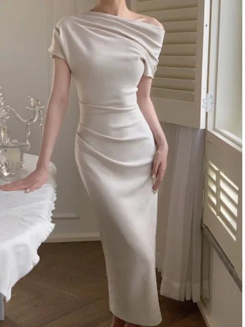 Elegantní bodycon maxišaty s odhalenými rameny – Valentina: podzimní okouzlení
