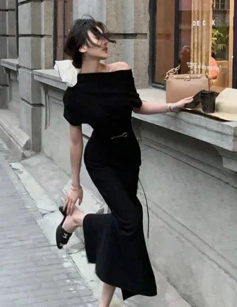 Elegantní bodycon maxišaty s odhalenými rameny – Valentina: podzimní okouzlení