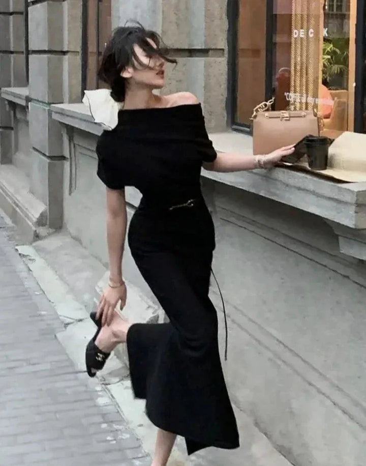 Elegantní bodycon maxišaty s odhalenými rameny – Valentina: podzimní okouzlení
