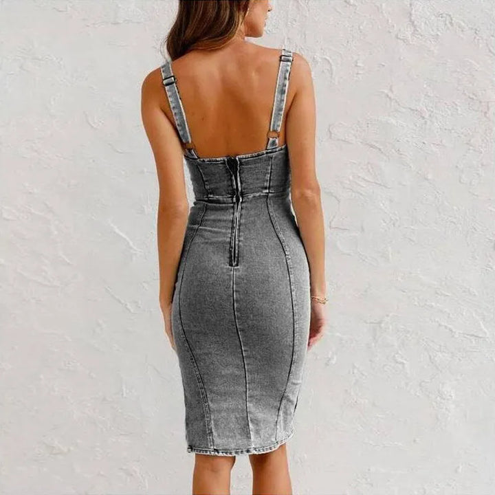 Stylové midi šaty s rozparkem – Rike