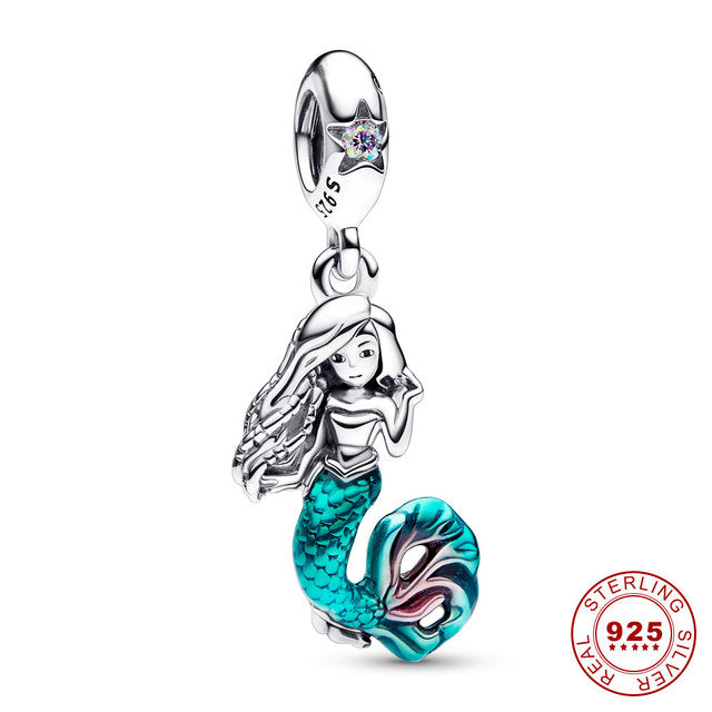 PANDORA Ariel Anhänger, Sterling Silber, Meerjungfrau Design, Disney, türkis, Damen Schmuck.
