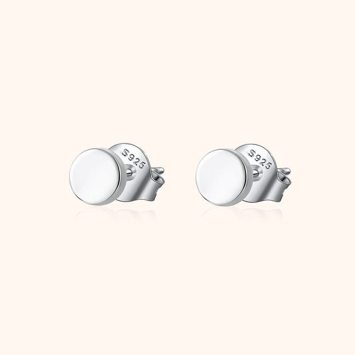 Silberne Ohrstecker 925 Sterling Silber, runde Form, eleganter Schmuck für Damen.