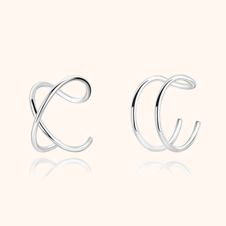 Silberne Ohrklemmen, minimalistisches Design, modische Ohrringe, Schmuck für Damen.