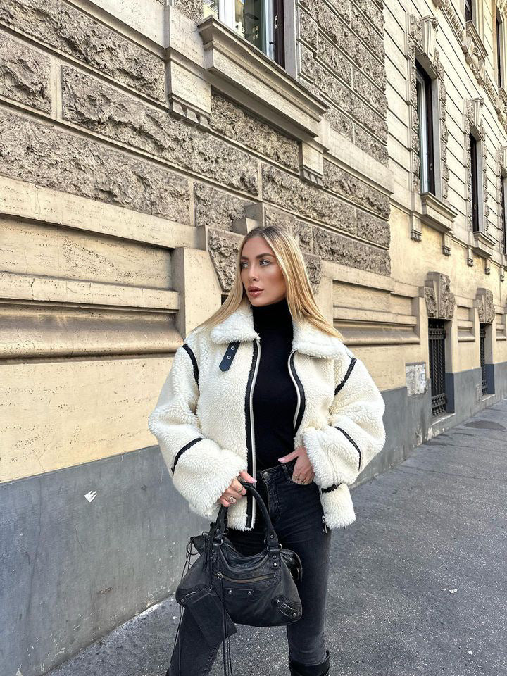 Teddy pilotní bunda – Dilara | Zimní, měkká, oversize a stylová!