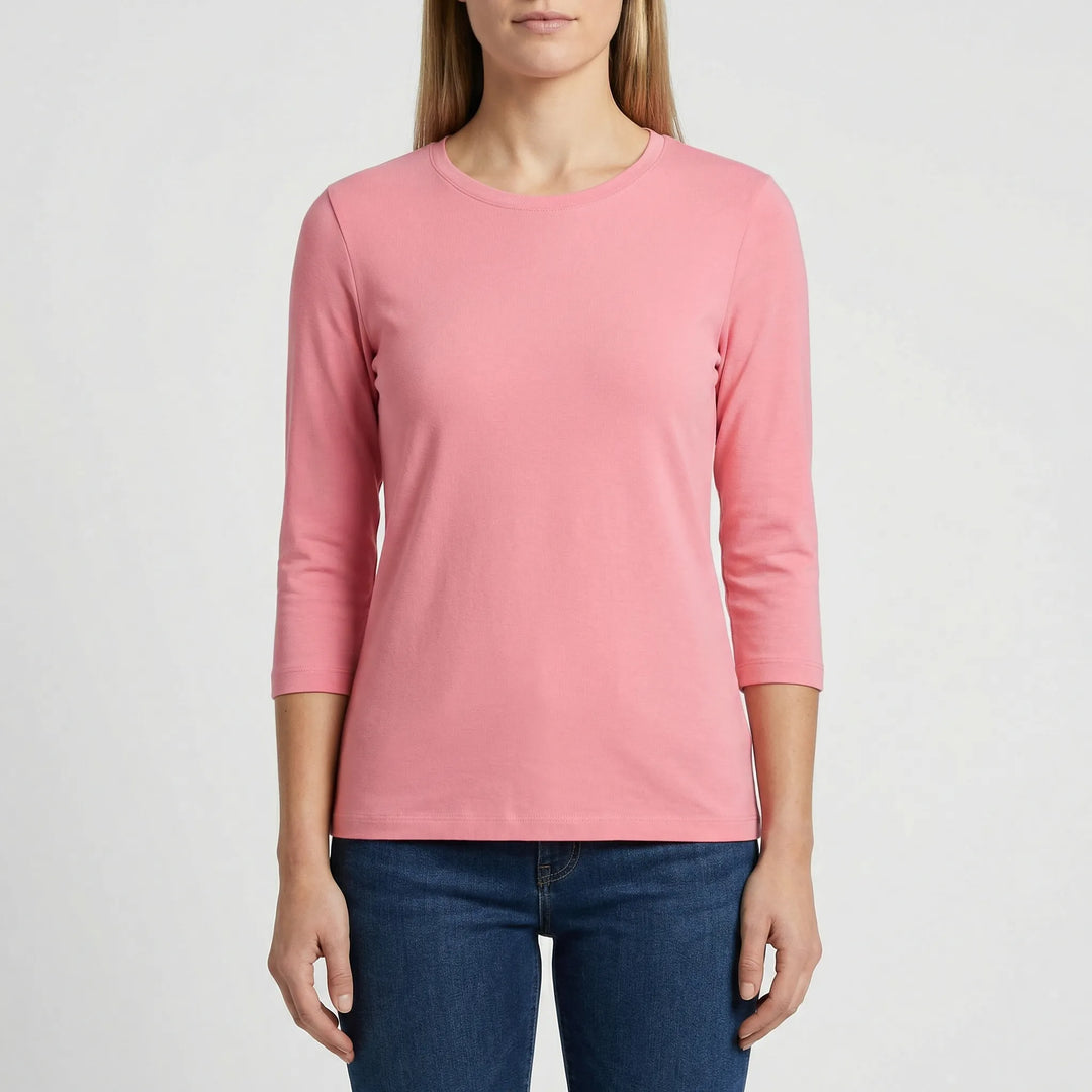 Effen Damesshirt Met Ronde Hals - Adrienne