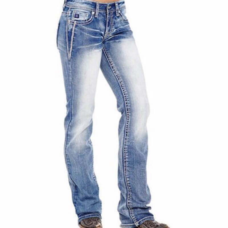 Dámské bootcut džíny s detaily vlajek – Madison
