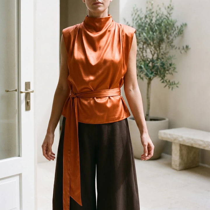 Elegant Tie Waist Top -  Kelli