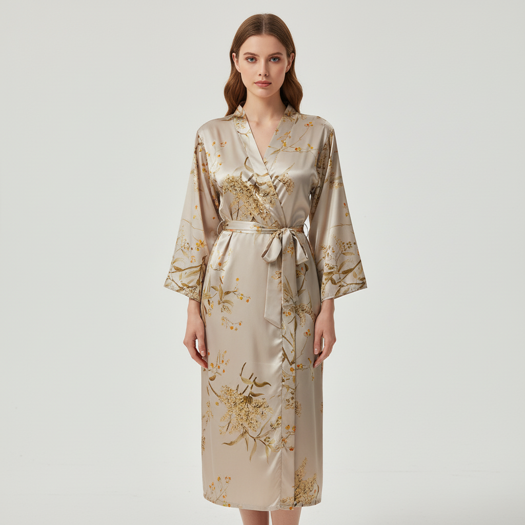 Eleganter Satin Bademantel - Lara