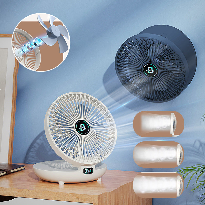 Tragbarer Tischventilator, weiß, leise, USB-betrieben, für Büro und Zuhause, energiesparend.
