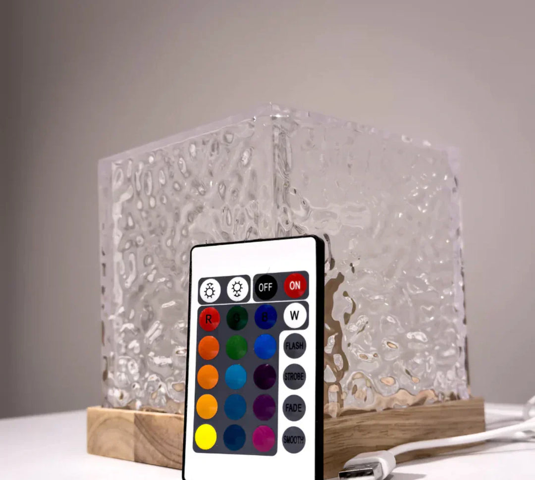 Farbenfrohe Dekorleuchte Glasoptik - SkyGlowCube