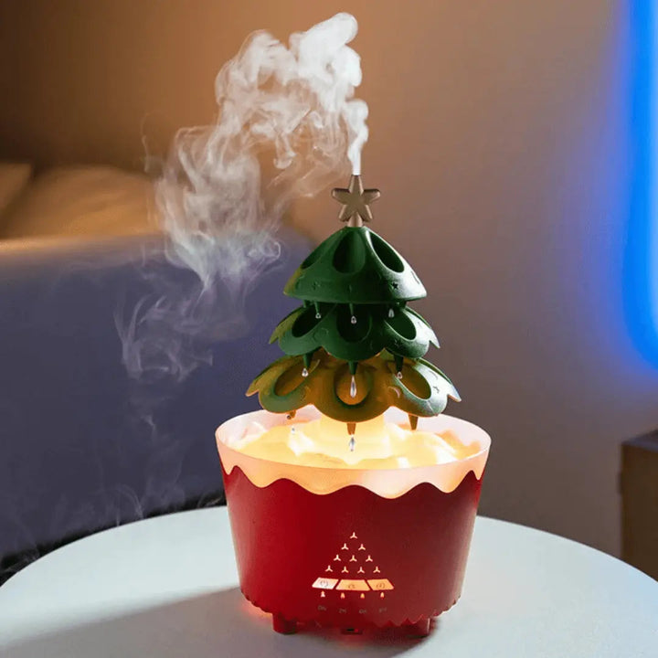 Weihnachtsbaum-Diffuser, rot-grün, LED-Beleuchtung, Aromatherapie, festliche Dekoration
