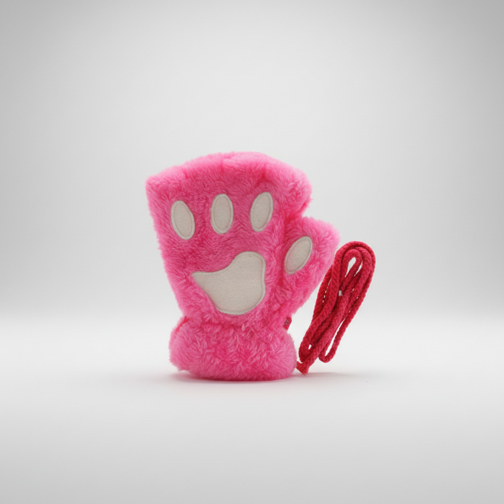 Fingerlose Plüschige Pfotenhandschuhe - PawFluff
