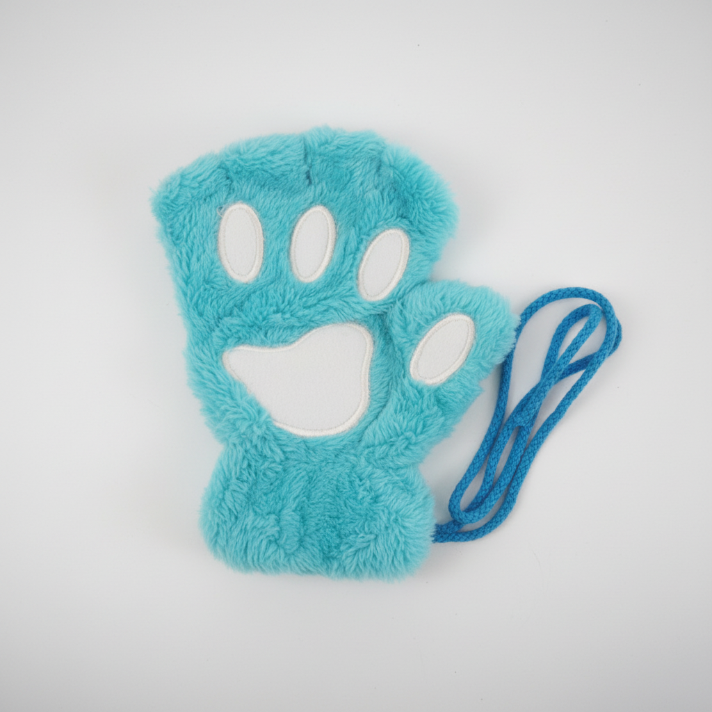 Fingerlose Plüschige Pfotenhandschuhe - PawFluff