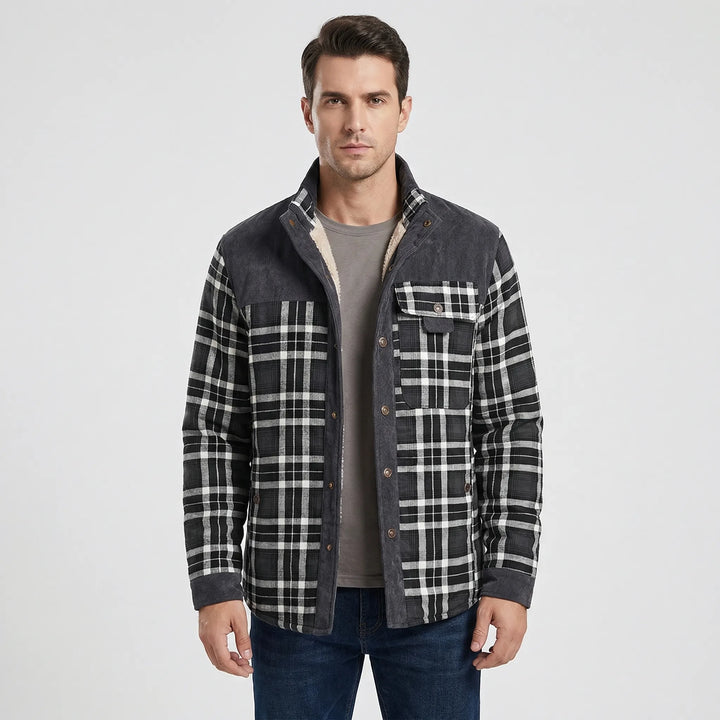 Fleece-Lined Plaid Shirt Jacket For Men - Glenn