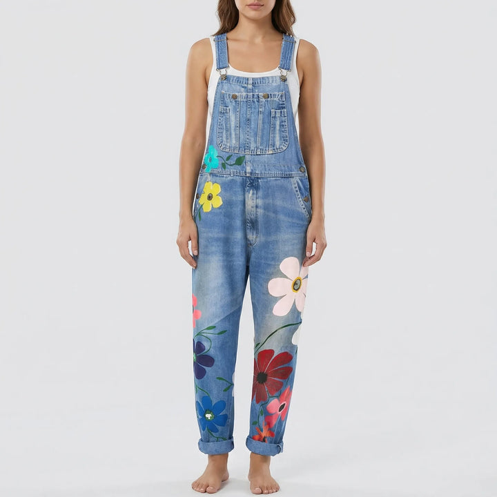 Floral Print Dungaree Jumpsuit - Susie