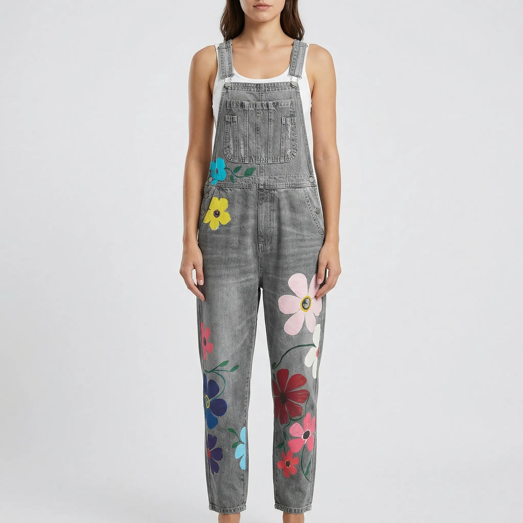 Floral Print Dungaree Jumpsuit - Susie