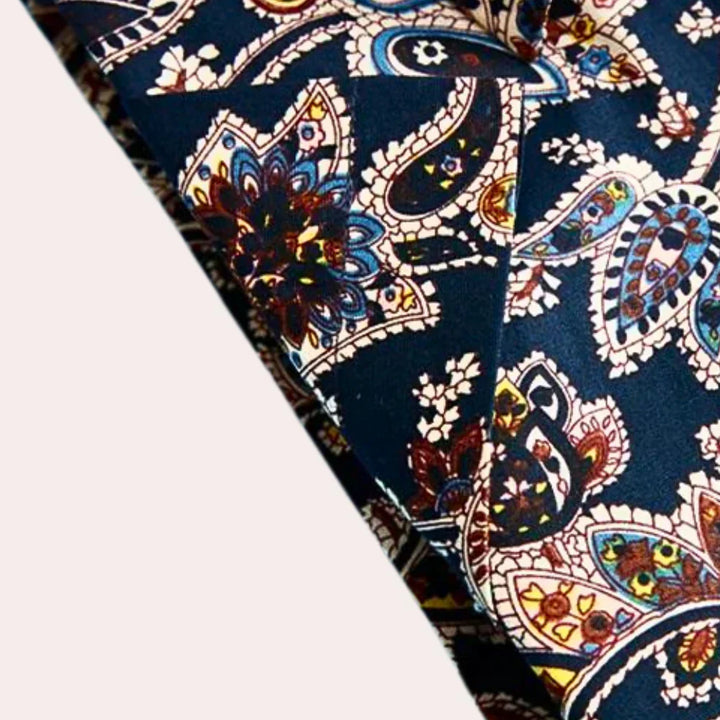 Pánská košile s podzimním květinovým vzorem a krátkými rukávy – Florado