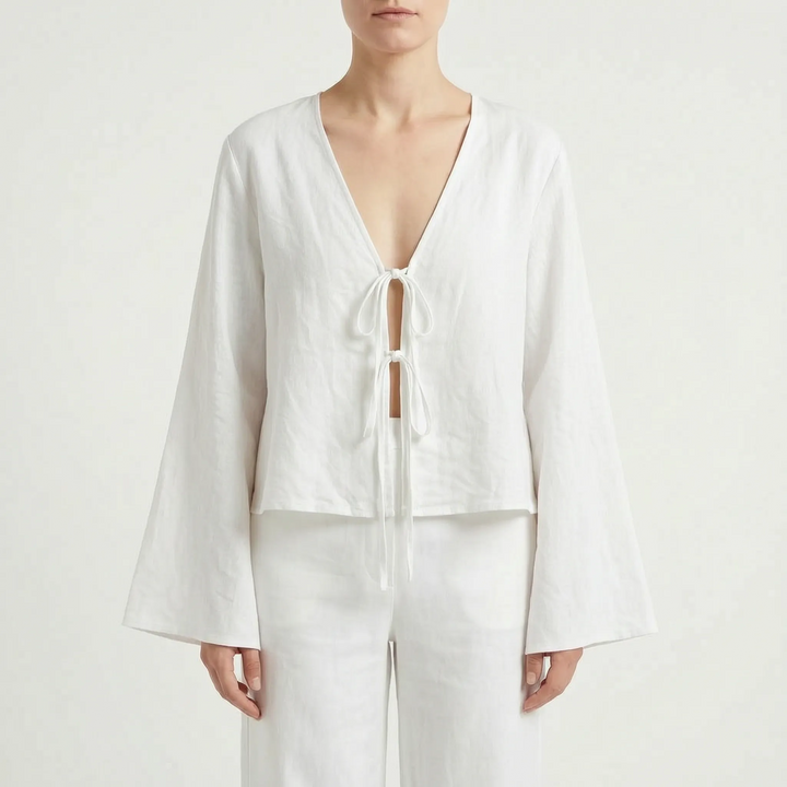 Front-tie Blouse -  Rosa
