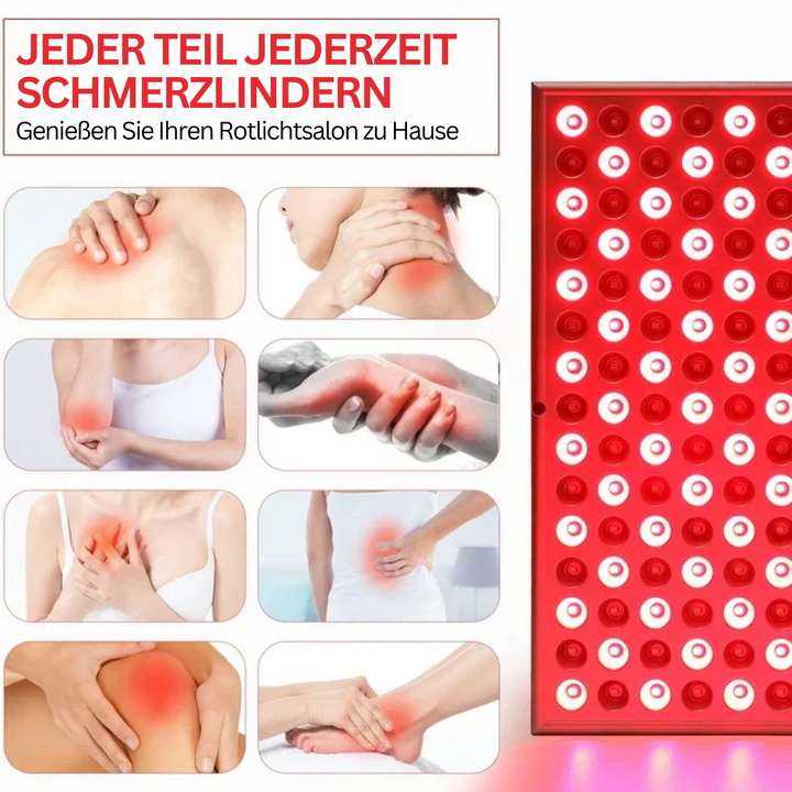 Rotlichttherapiegerät zur Schmerzlinderung, LED-Panels, Heimgebrauch, Muskelentspannung.