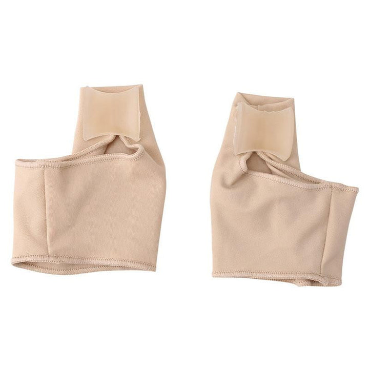Beige Zehenspreizer aus Stoff, Fußpflege, Hallux Valgus Korrektur, Paar, orthopädisch.