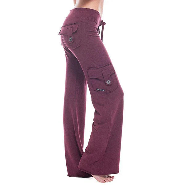 Dámské Bootcut Cargo Kalhoty s kapsami – Isabella Podzimní edice