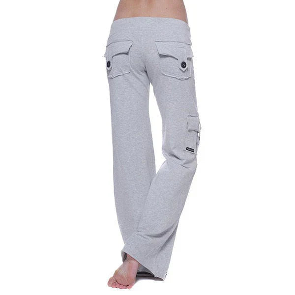 Dámské Bootcut Cargo Kalhoty s kapsami – Isabella Podzimní edice
