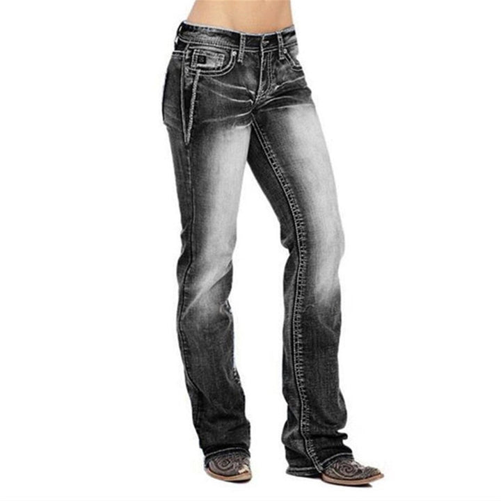 Dámské bootcut džíny s detaily vlajek – Madison