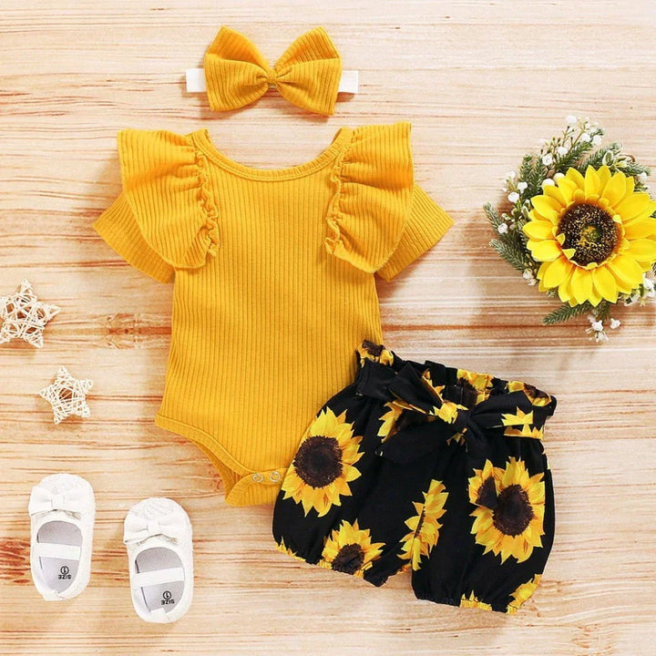 2-dílný dětský outfit s motivem slunečnice – SolLeende