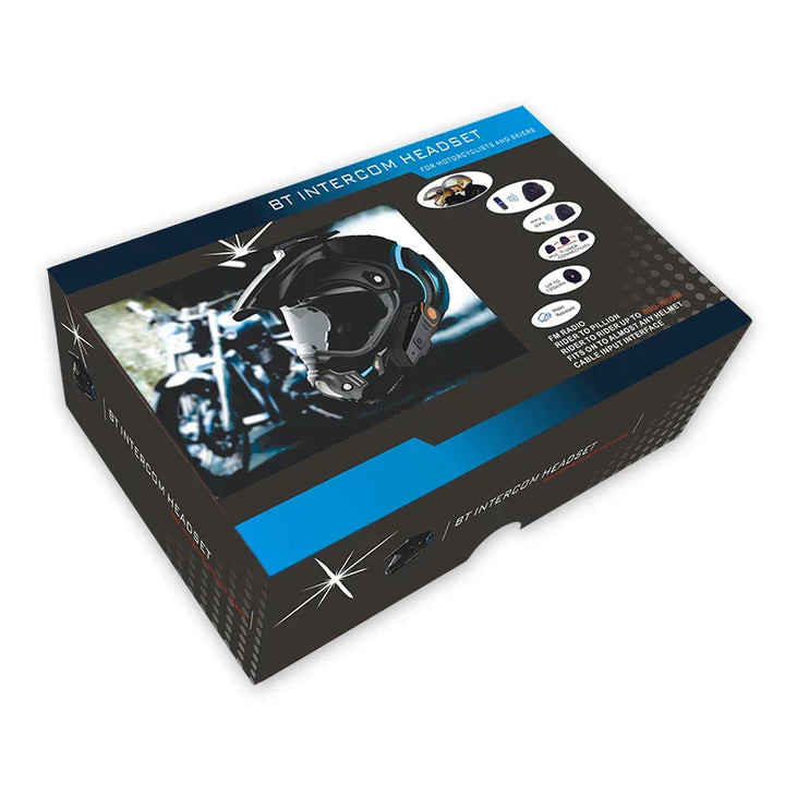 Vodotěsný Bluetooth interkom pro motocykl s FM a dosahem 1000 m – RoadLink