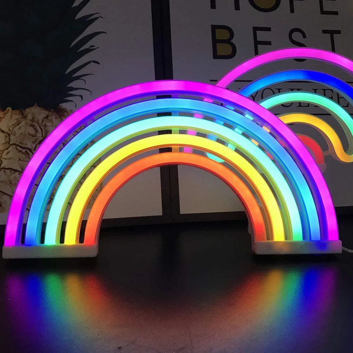 Neon-Regenbogenlampe, LED, bunt, dekorativ, Tischleuchte, Nachtlicht, Kinderzimmer.