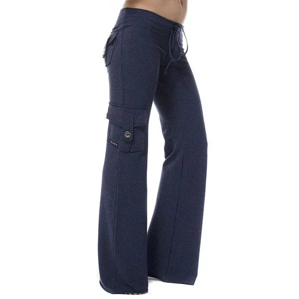 Dámské Bootcut Cargo Kalhoty s kapsami – Isabella Podzimní edice