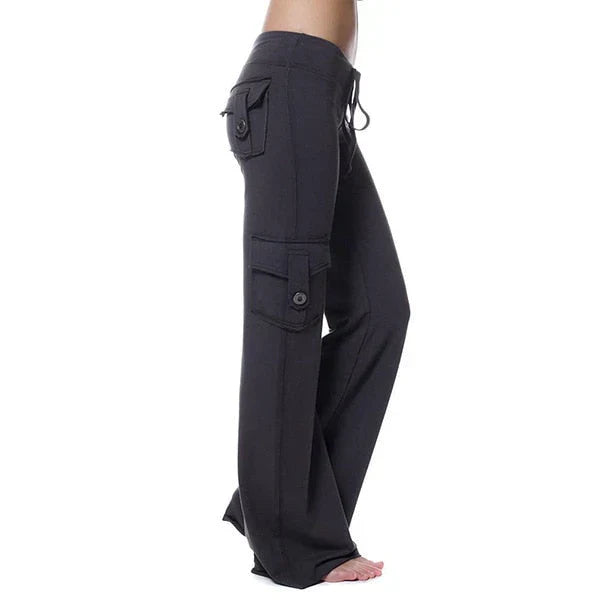 Dámské Bootcut Cargo Kalhoty s kapsami – Isabella Podzimní edice