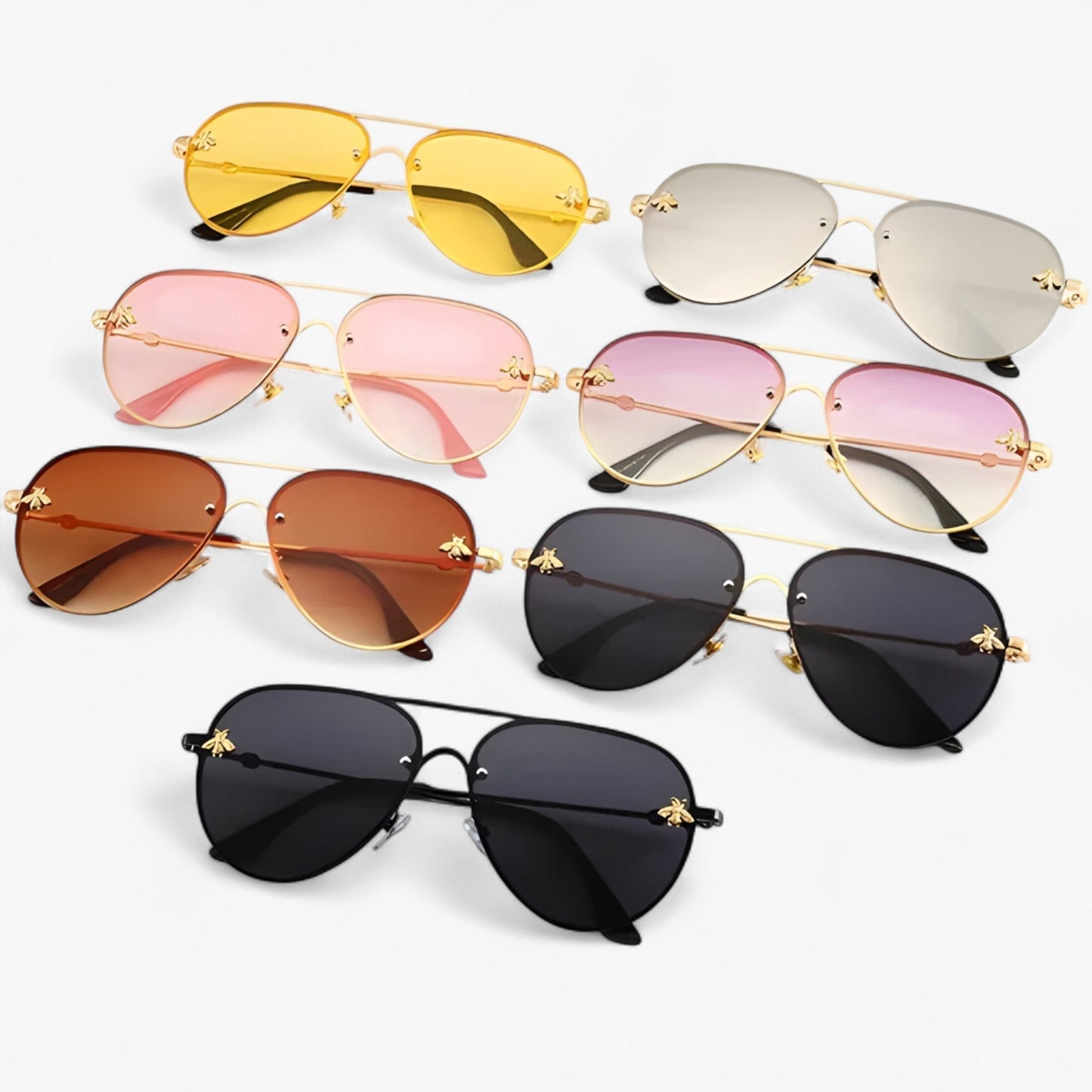 Vintage pilotní sluneční brýle s bi-detailem – Halcyon