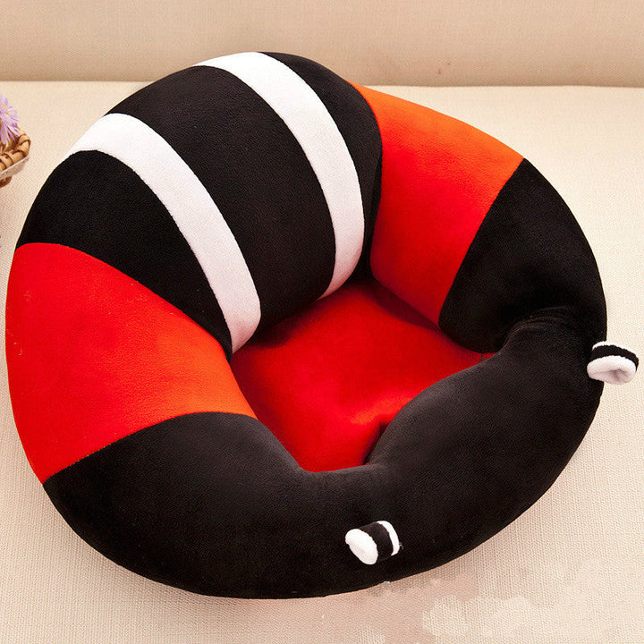 Schwarz-rot gestreiftes Baby-Sitzkissen, weich, bequem, für Kleinkinder, Wohnzimmer.