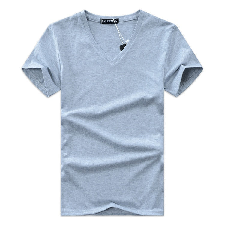 Slim Fit V-krk tričko pánské – Pohodlné & každodenní – Jonas