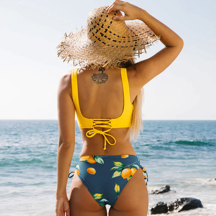 Trendové zavinovací bikiny s květinovým vzorem – Lucille